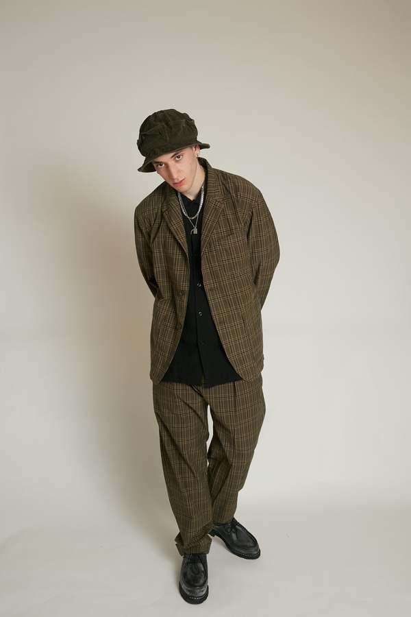 Engineered Garments Cotton Madras Check Loiter Jacket - Olive