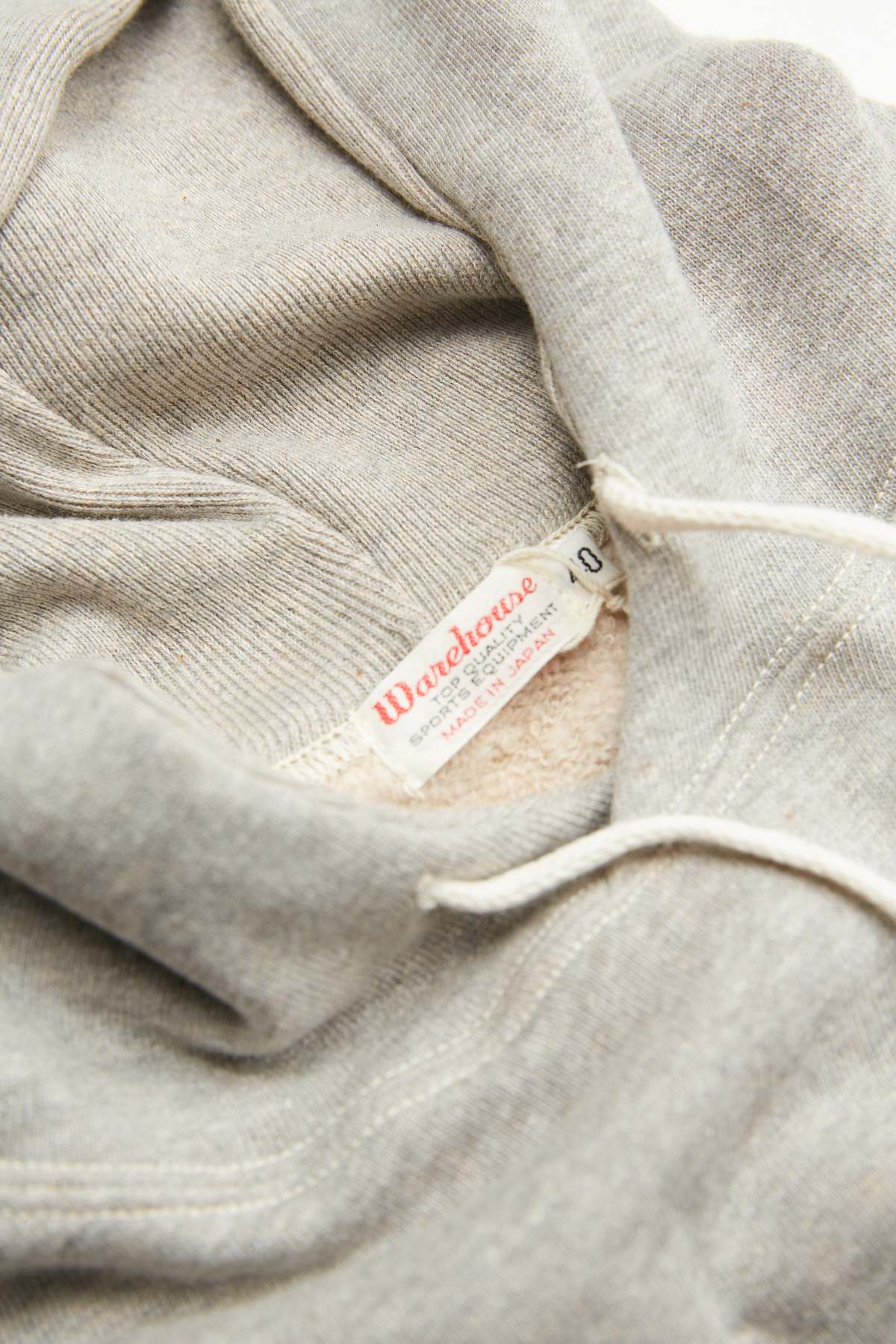 Warehouse & Co. Lot 450 Two-Needle Loopwheel Hoodie - Heather Grey - Image 6 of 7