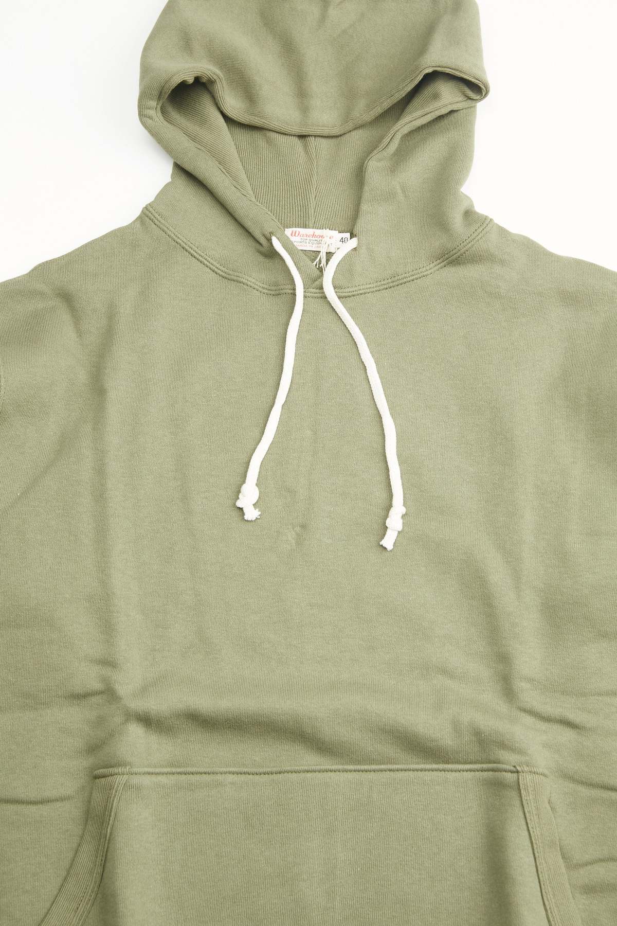 WAREHOUSE & CO. Lot 450 Two-Needle Loopwheel Hoodie - OD Green - Image 2 of 7