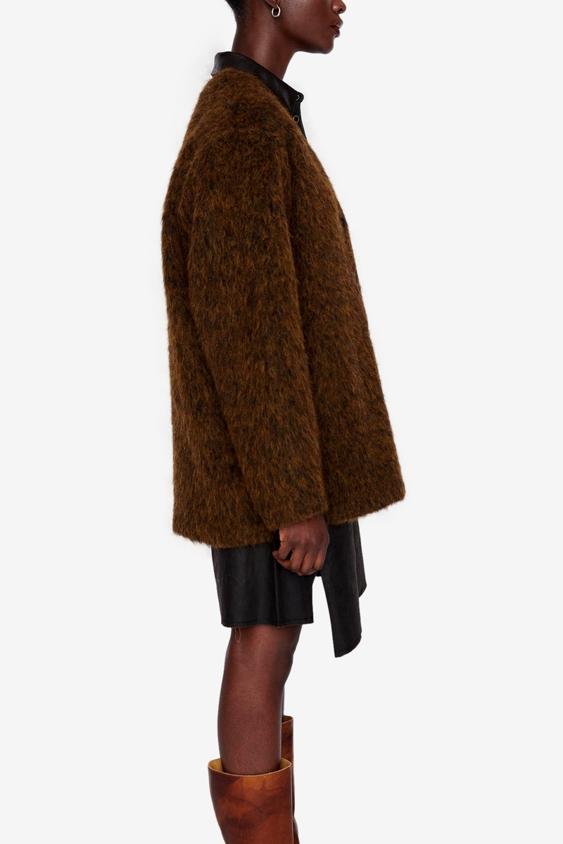 トップス our legacy olive melange mohair cardigan Our Legacy - Cardigan Olive Melange Mohair