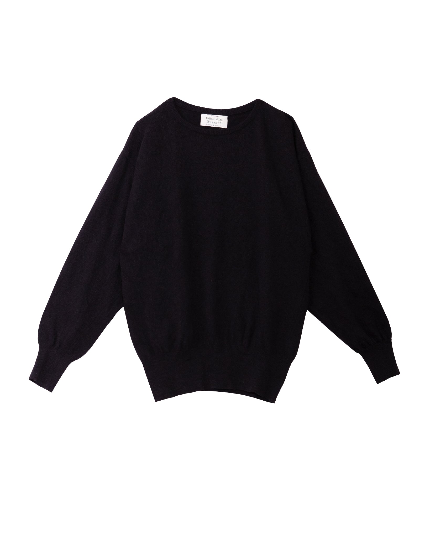 Vintage Benetton Angora Blend Crewneck Sweater Black Garmentory