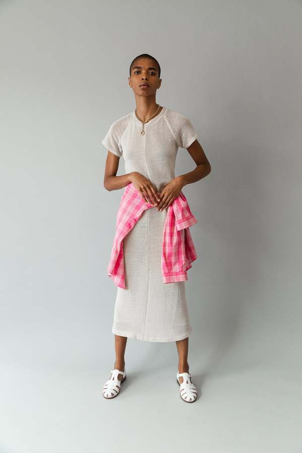 cotton on mesh dress Caron Callahan Saddie Cotton Mesh Dress - Ivory