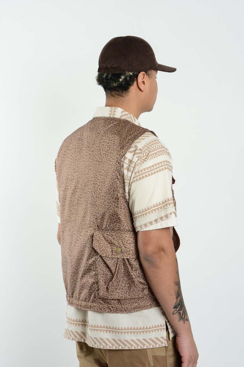 トップス Engineered Garments Leopard Cover Vest Engineered Garments Leopard Cover Vest