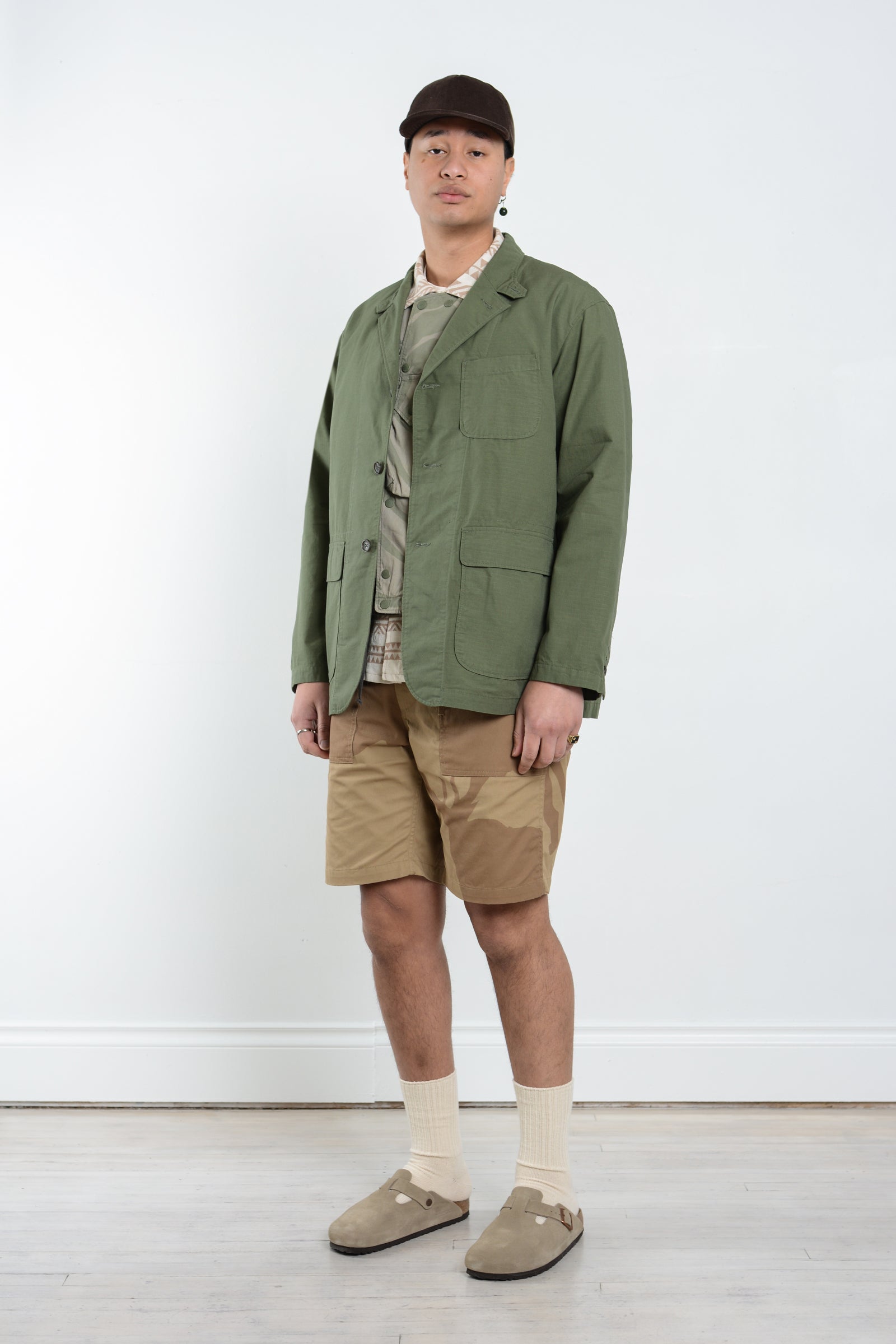 engineered garments ロイタージャケット　コットン100% Engineered Garments Loiter Cotton Ripstop Jacket - Olive