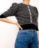 1980's Little Bit Shrunken Striped Sweater - Grey/Black - Thumbnail 1
