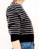 1980's Little Bit Shrunken Striped Sweater - Grey/Black - Thumbnail 2