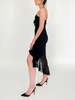 Asymmetrical Silk Halter Dress - Black - Thumbnail 2
