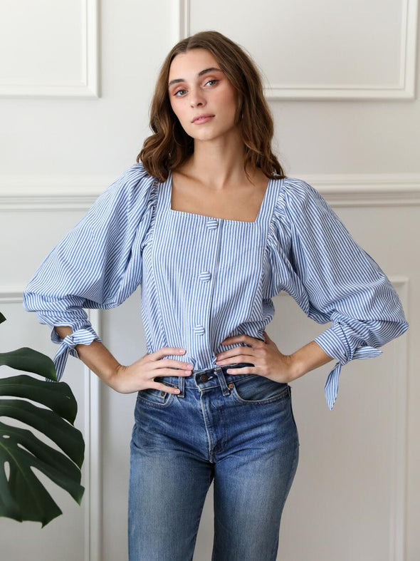 Liberte - Alma-Top 9501 - Blue Creme Stripe main image 0