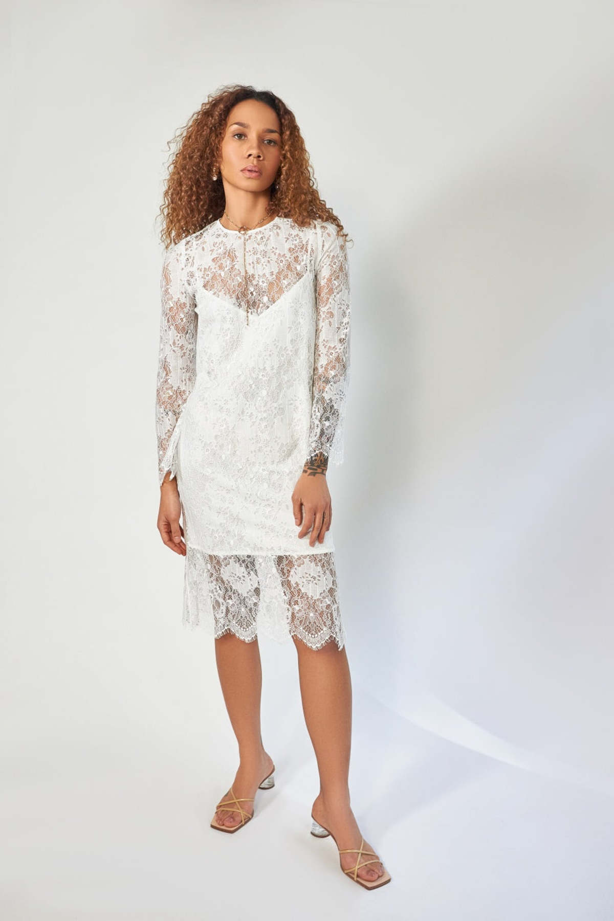Roseanna Monza Guipure Dress - White Lace - Image 2 of 6