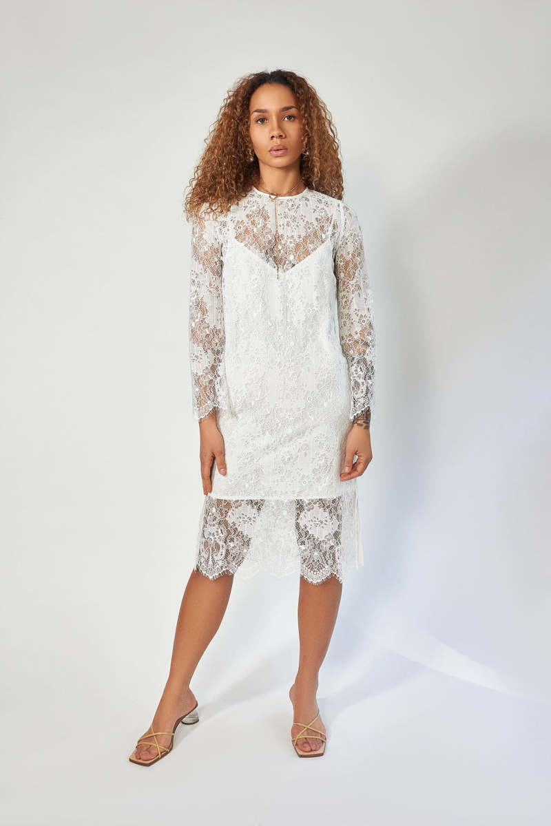 Roseanna Monza Guipure Dress - White Lace
