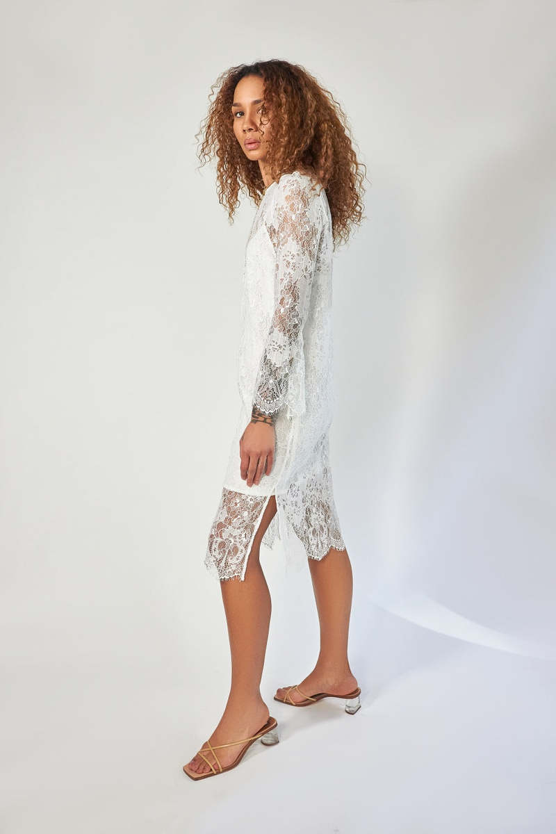 Roseanna Monza Guipure Dress - White Lace