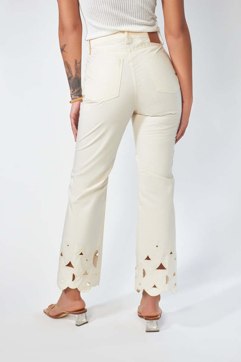 Nanushka Zoey Cotton Pants - Creme