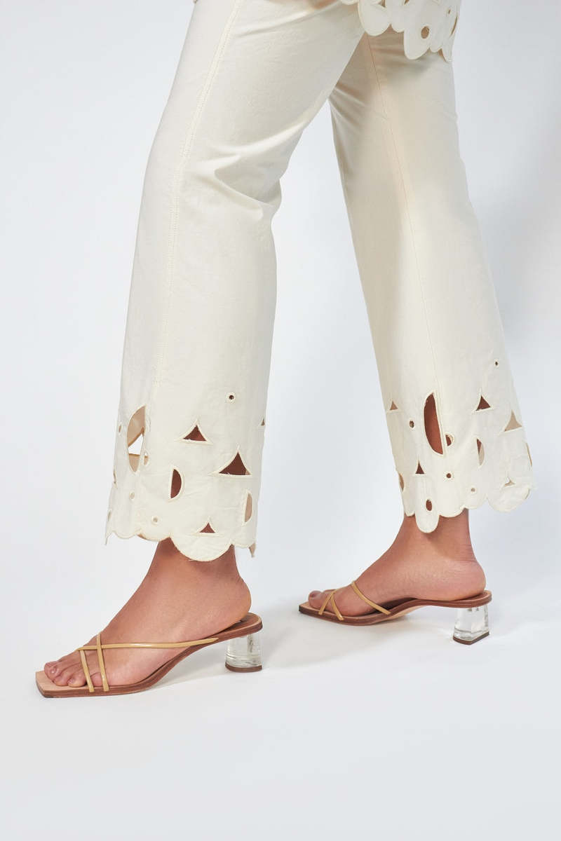 Nanushka Zoey Cotton Pants - Creme
