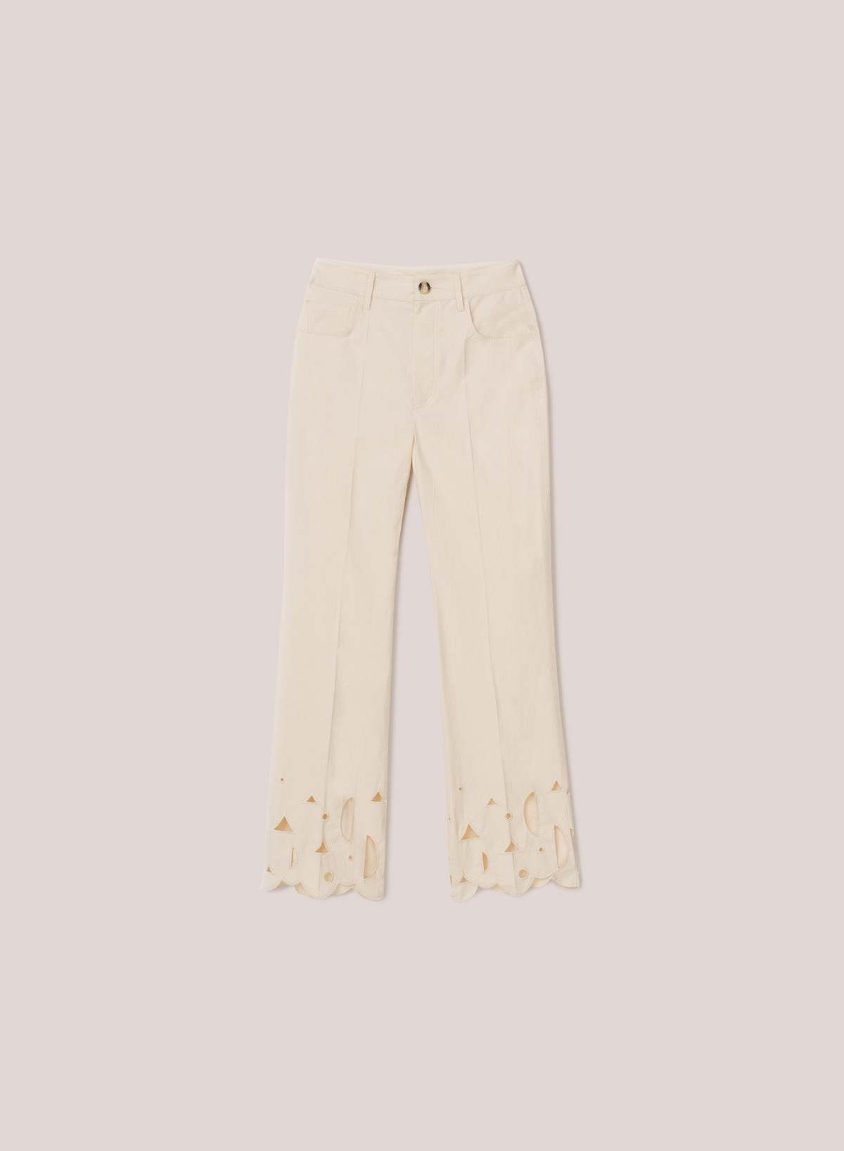 Nanushka Zoey Cotton Pants - Creme - Image 7 of 7