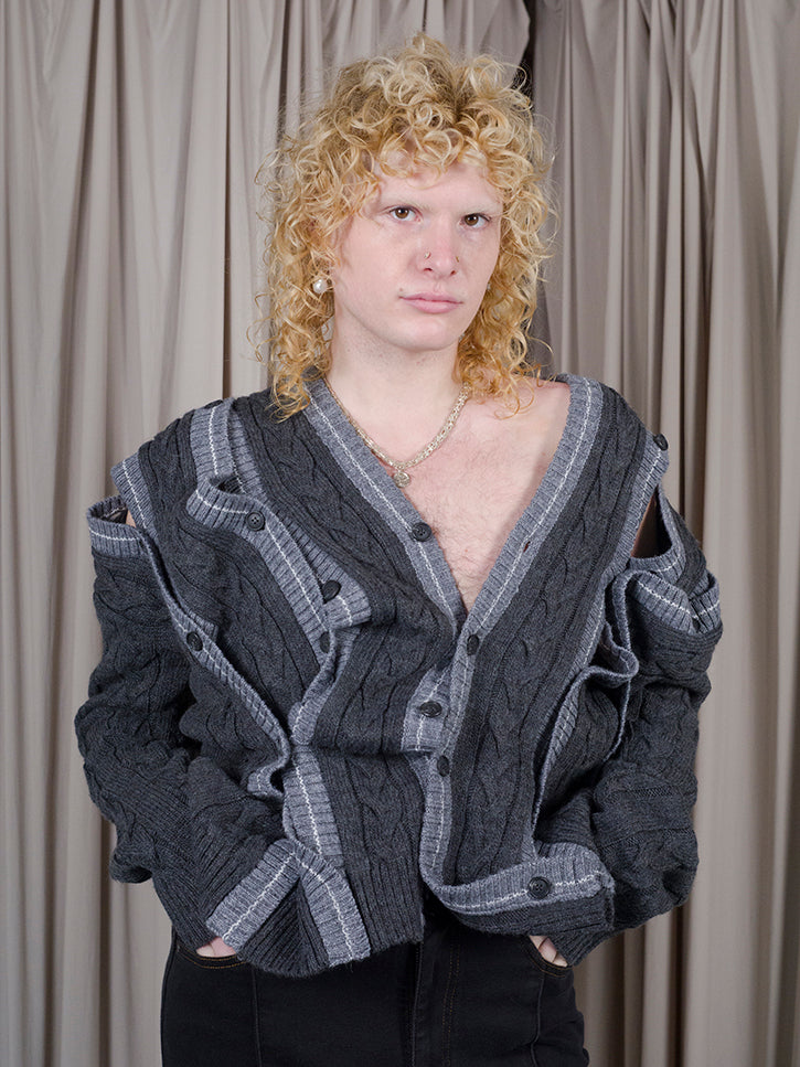 Y/Project Button Stripe Cardigan | Garmentory