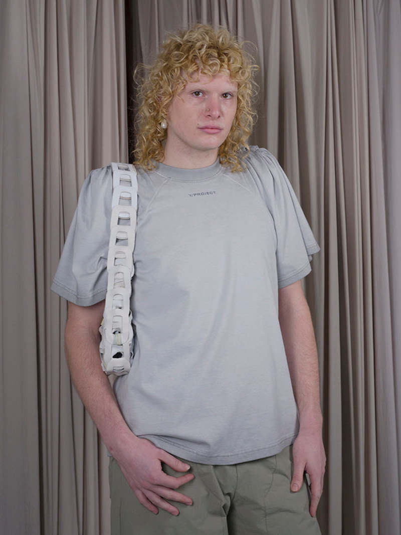 トップス Y PROJECT RUCHED SHOULDER T-SHIRT Y-Project-Ruched-Shoulder-T-