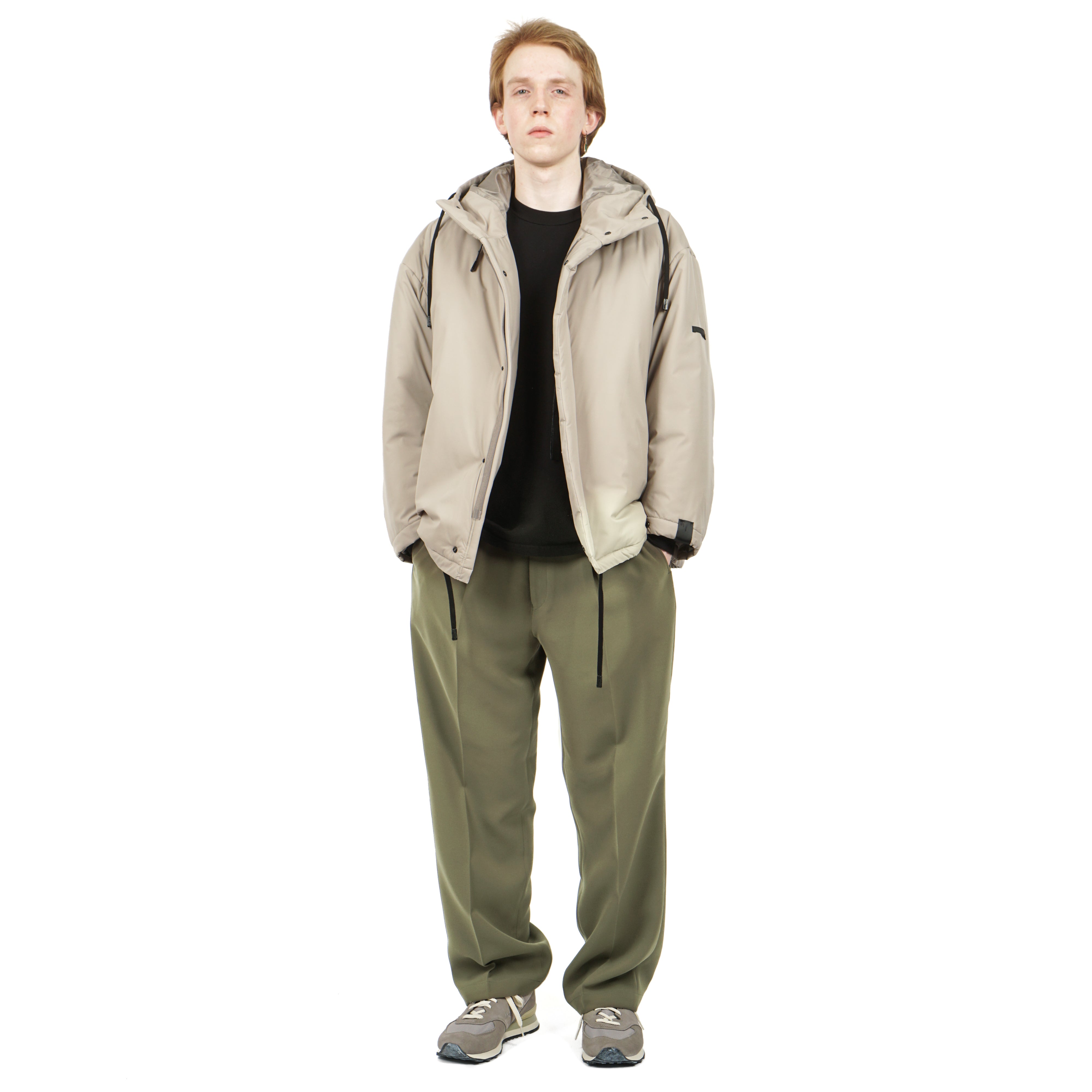n-hoolywood PLEATED WIDE EASY SLACKS - GRAY