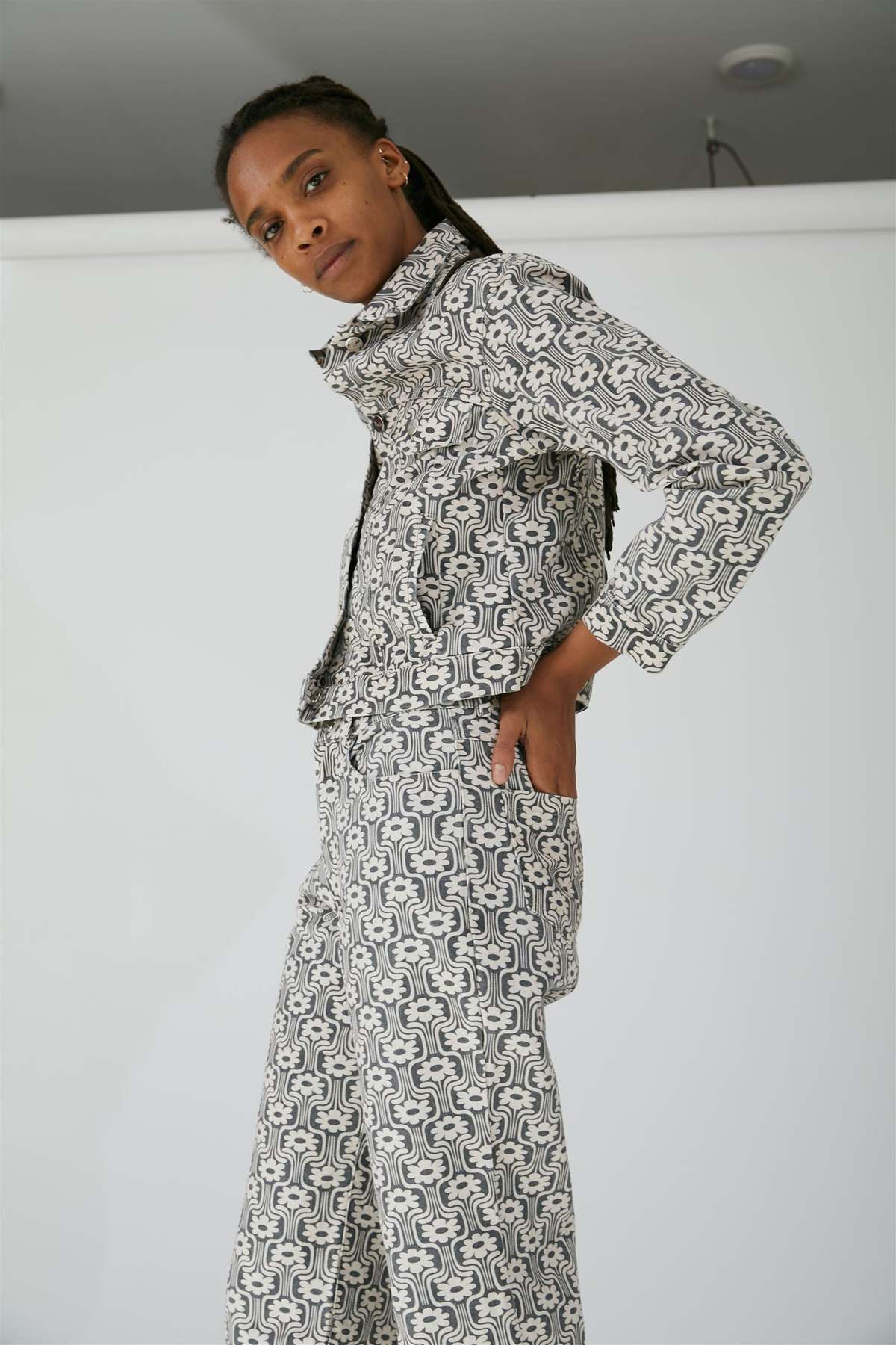 Tach Clothing Triana Denim Jacket FLORAL PRINT Garmentory