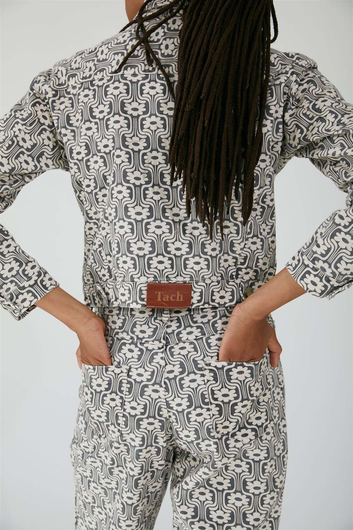 Tach Clothing Triana Denim Jacket FLORAL PRINT Garmentory