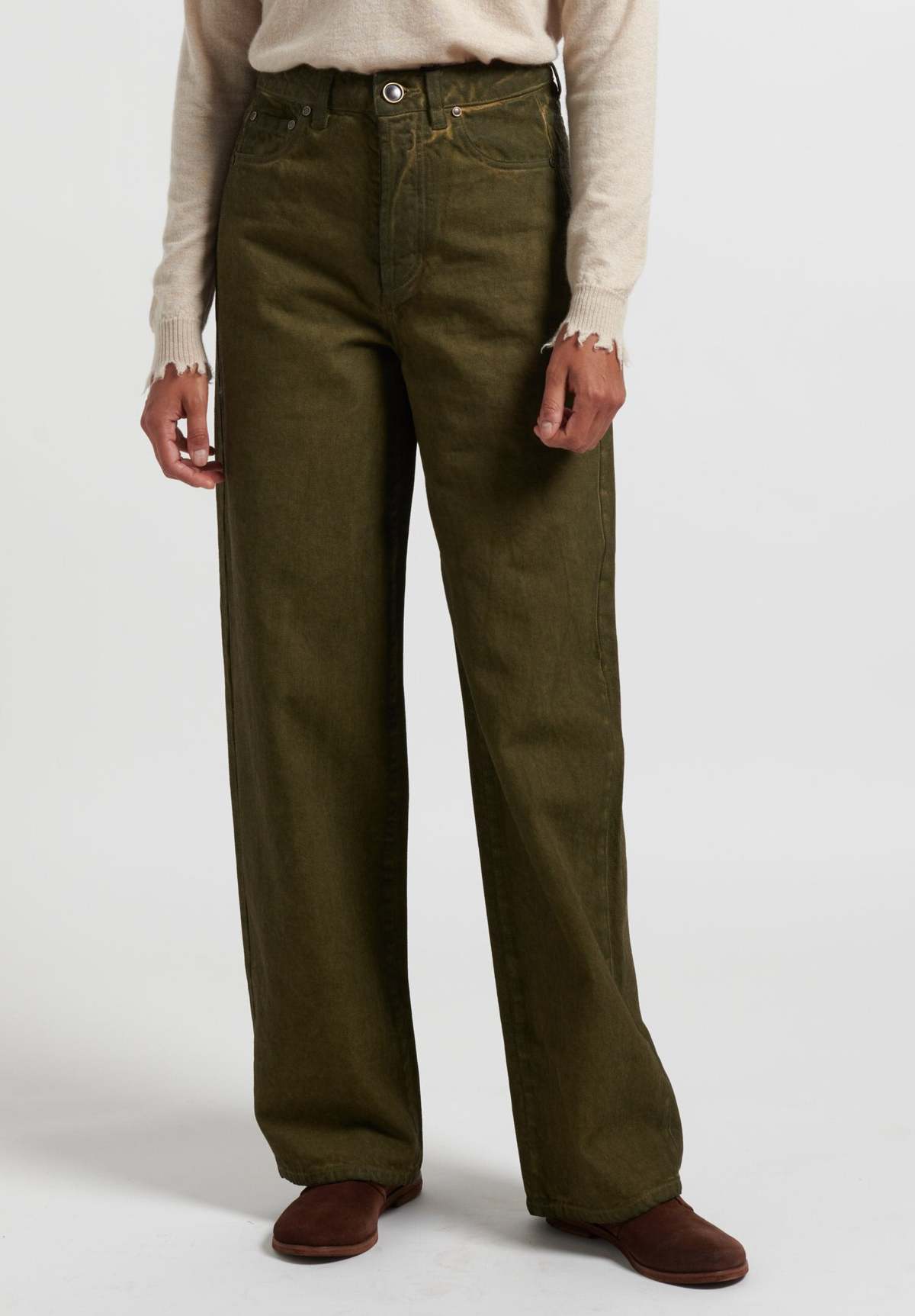 パンツ UMA WANG Woman Pants Green UP3011 UW087 Uma Wang Coraggio Potina Pants in Dark Green | Santa Fe Dry