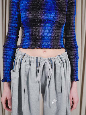 Bless Over Jogging Shorts - Grey/Blue | Garmentory