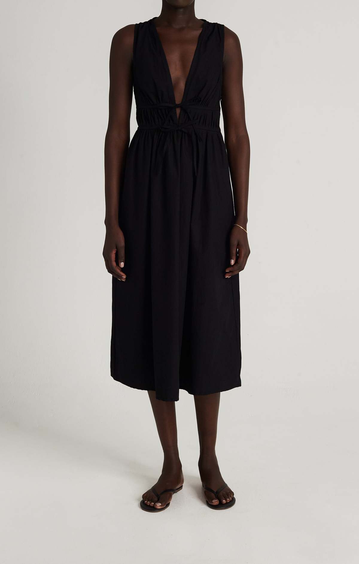 faithfull the brand andressa midi dress $290 Faithfull The Brand Women's Black Andressa Midi Dress Size US 2