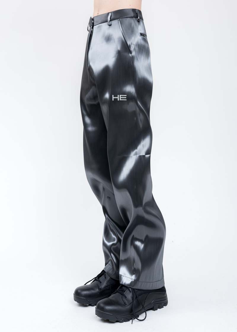 Heliot Emil LIQUID METAL Trousers - White HE Logo | Garmentory