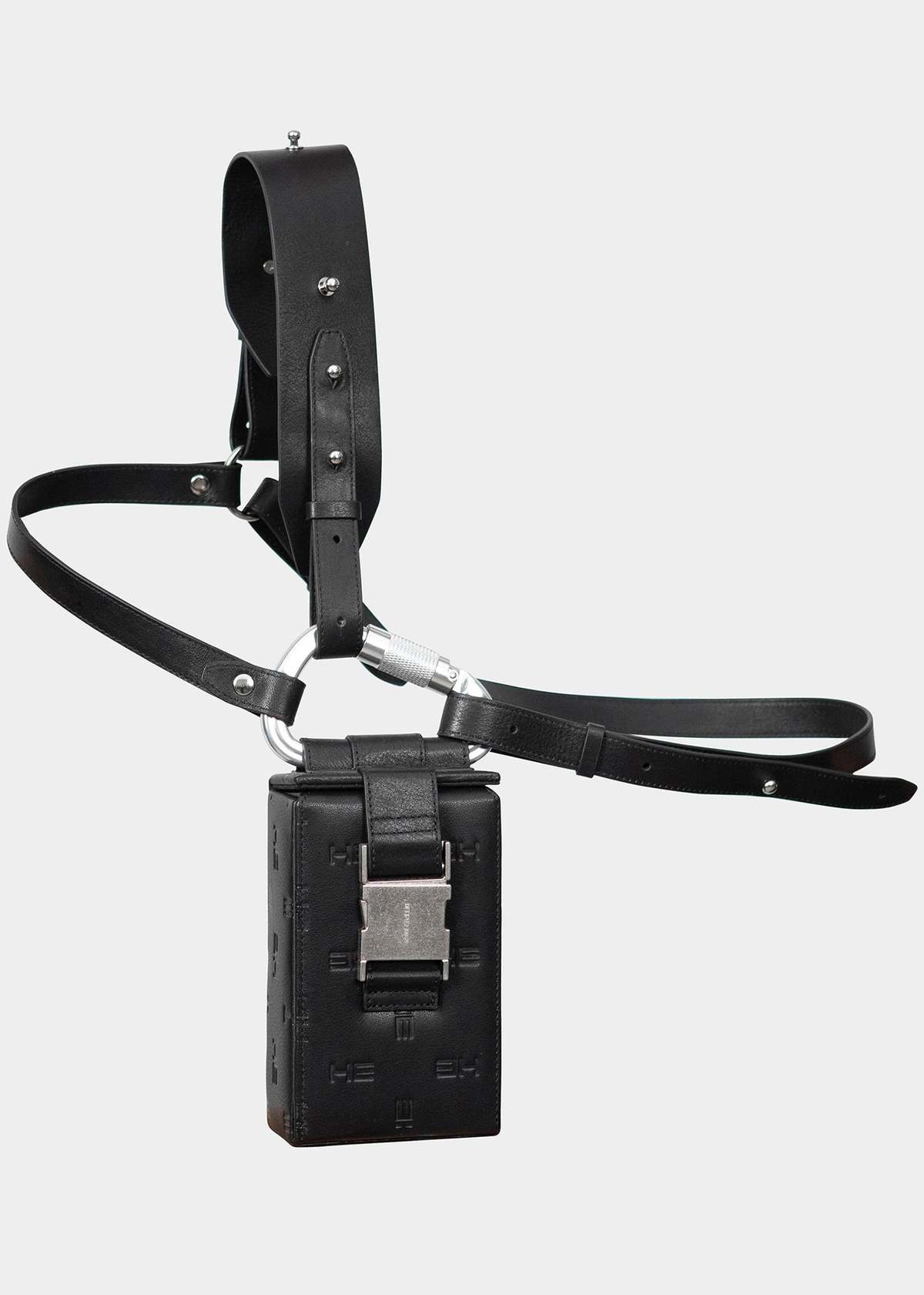Heliot Emil LEATHER CARABINER PHONE SLING bag - BLACK | Garmentory