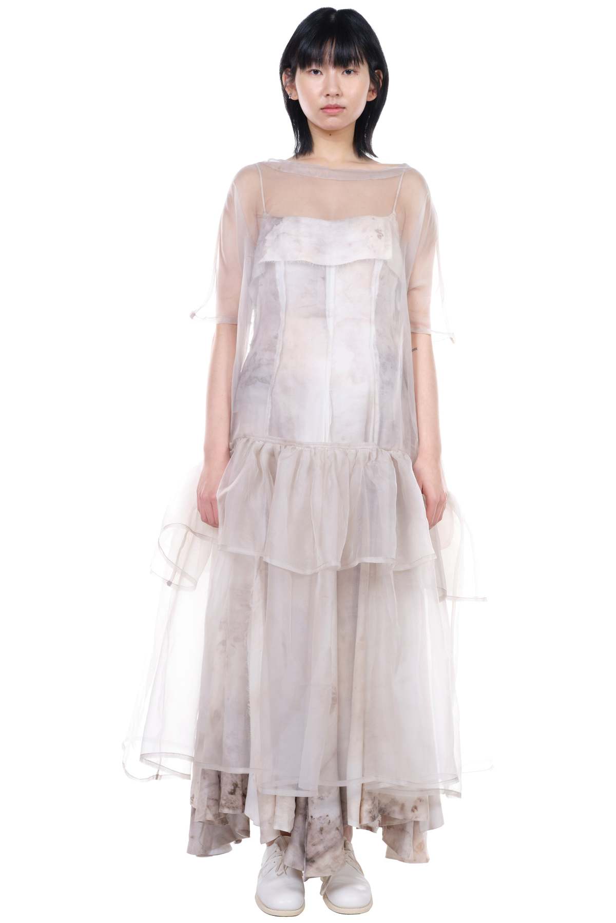 Peng Tai See-through Silk Dress - Grey - Image 1 of 5