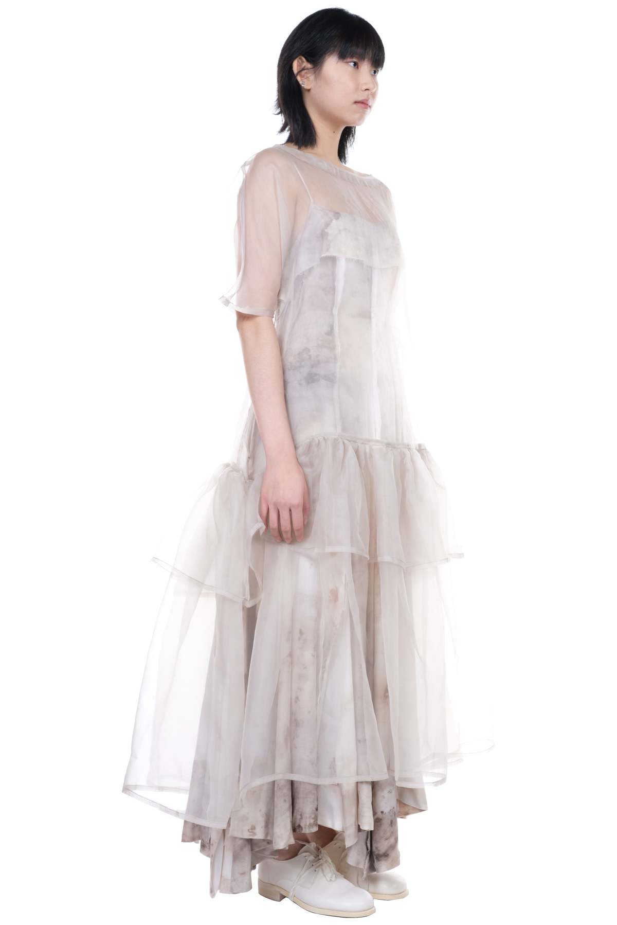 Peng Tai See-through Silk Dress - Grey - Image 2 of 5