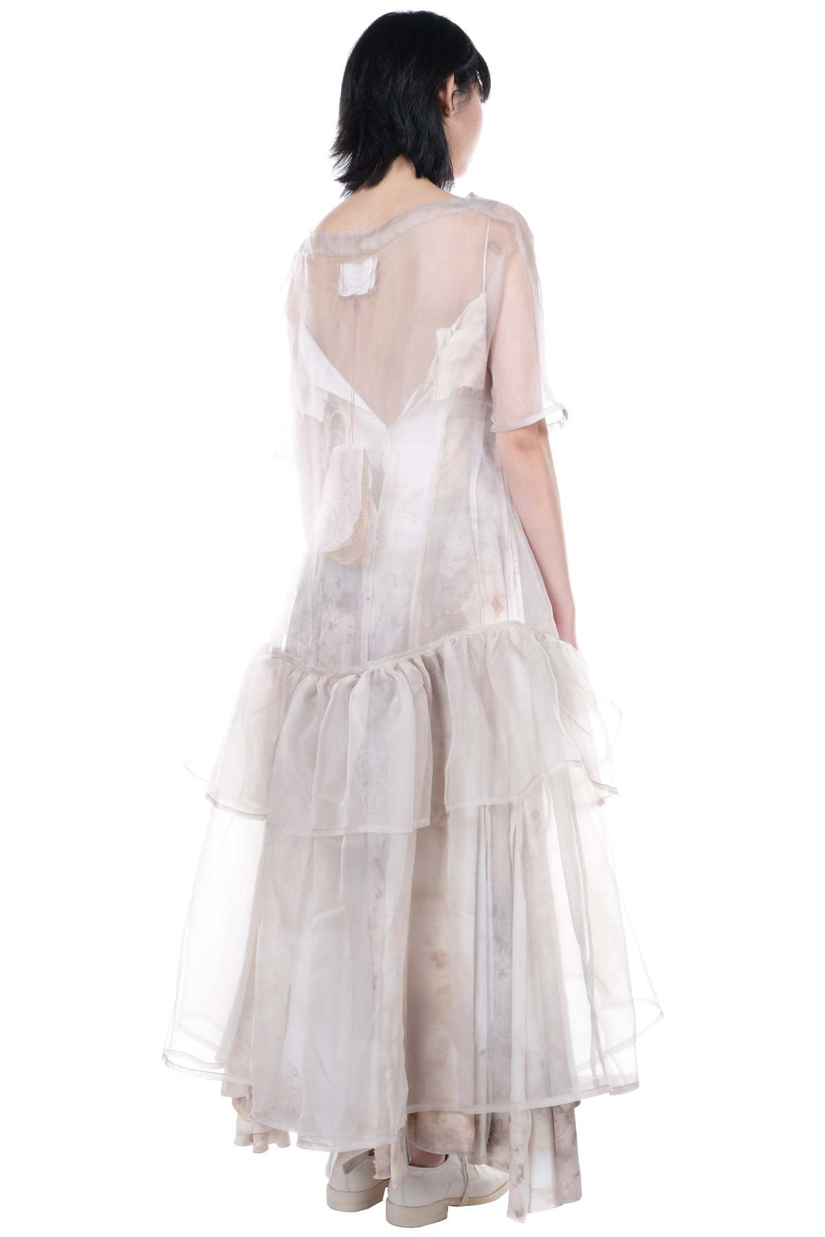 Peng Tai See-through Silk Dress - Grey - Image 3 of 5