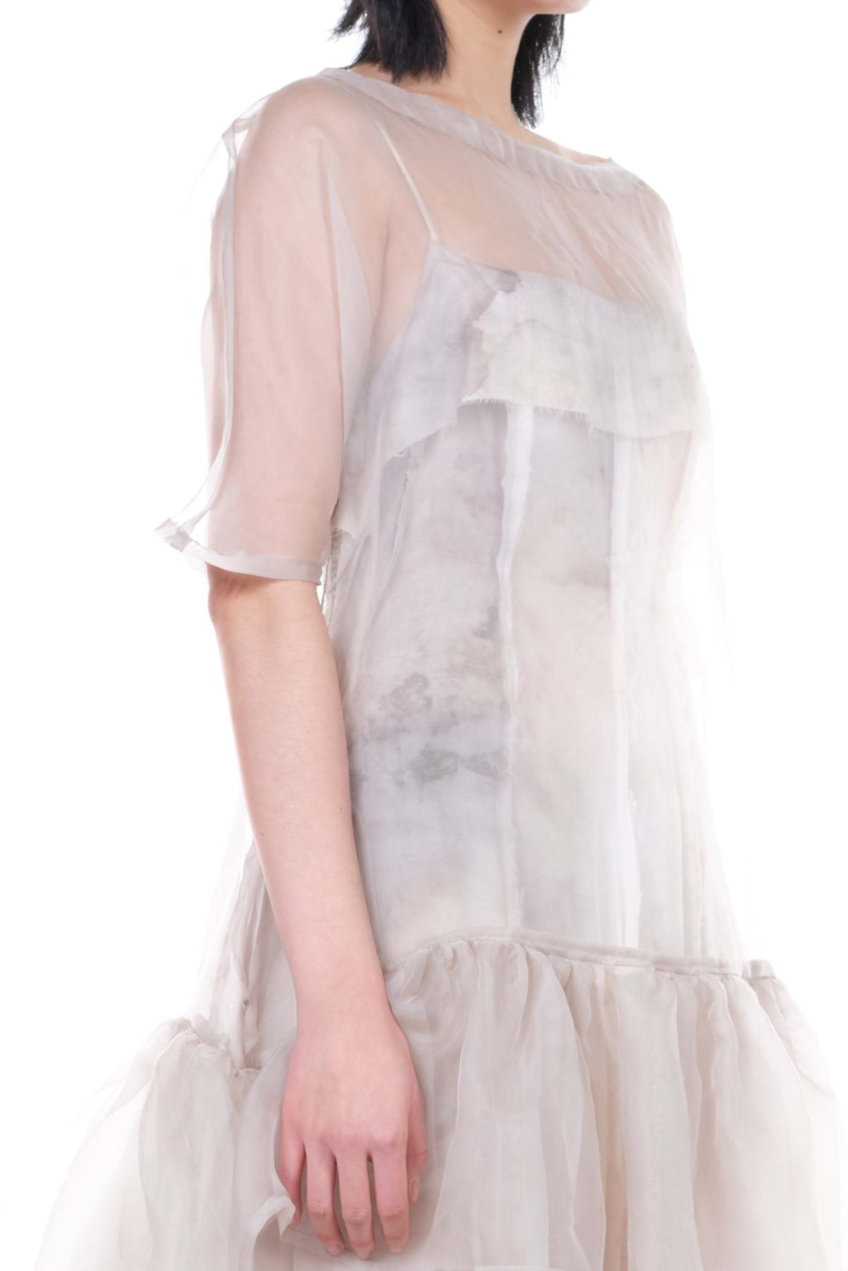 Peng Tai See-through Silk Dress - Grey - Image 4 of 5