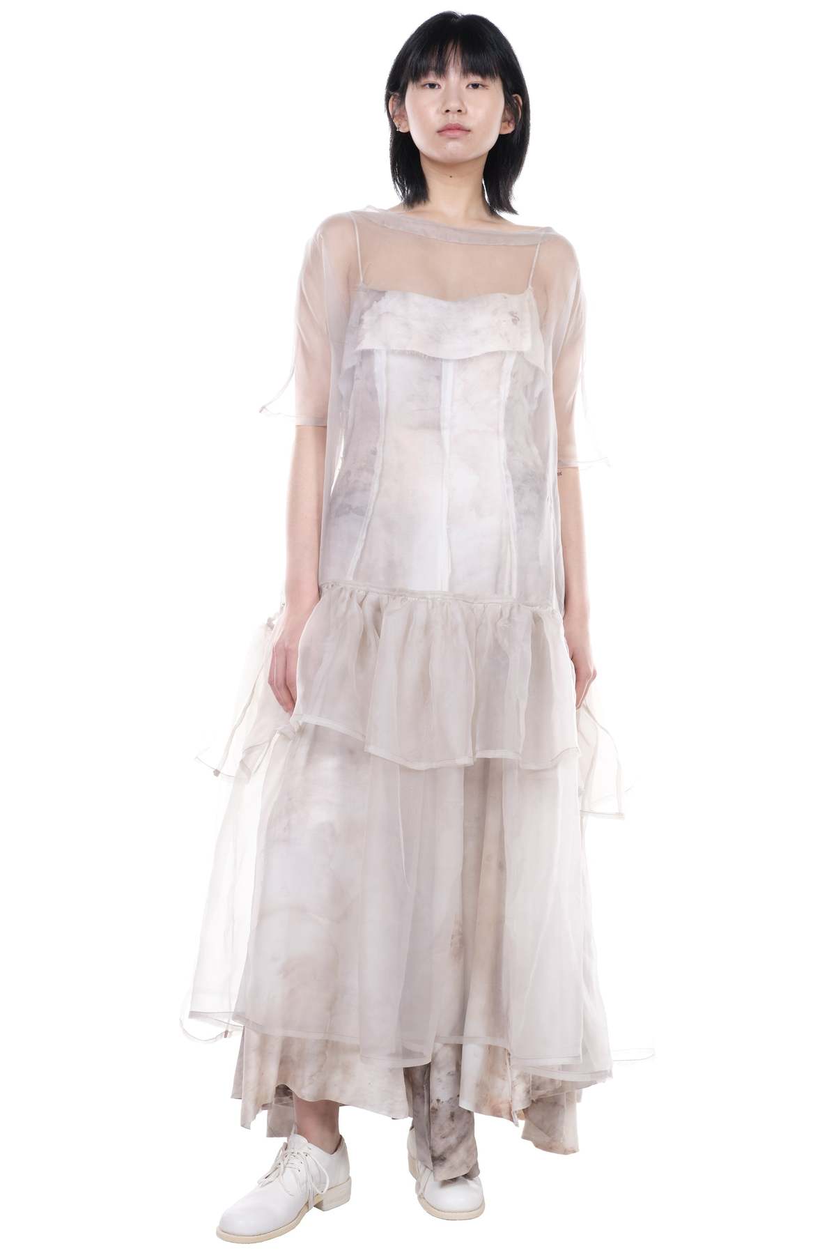 Peng Tai See-through Silk Dress - Grey - Image 5 of 5