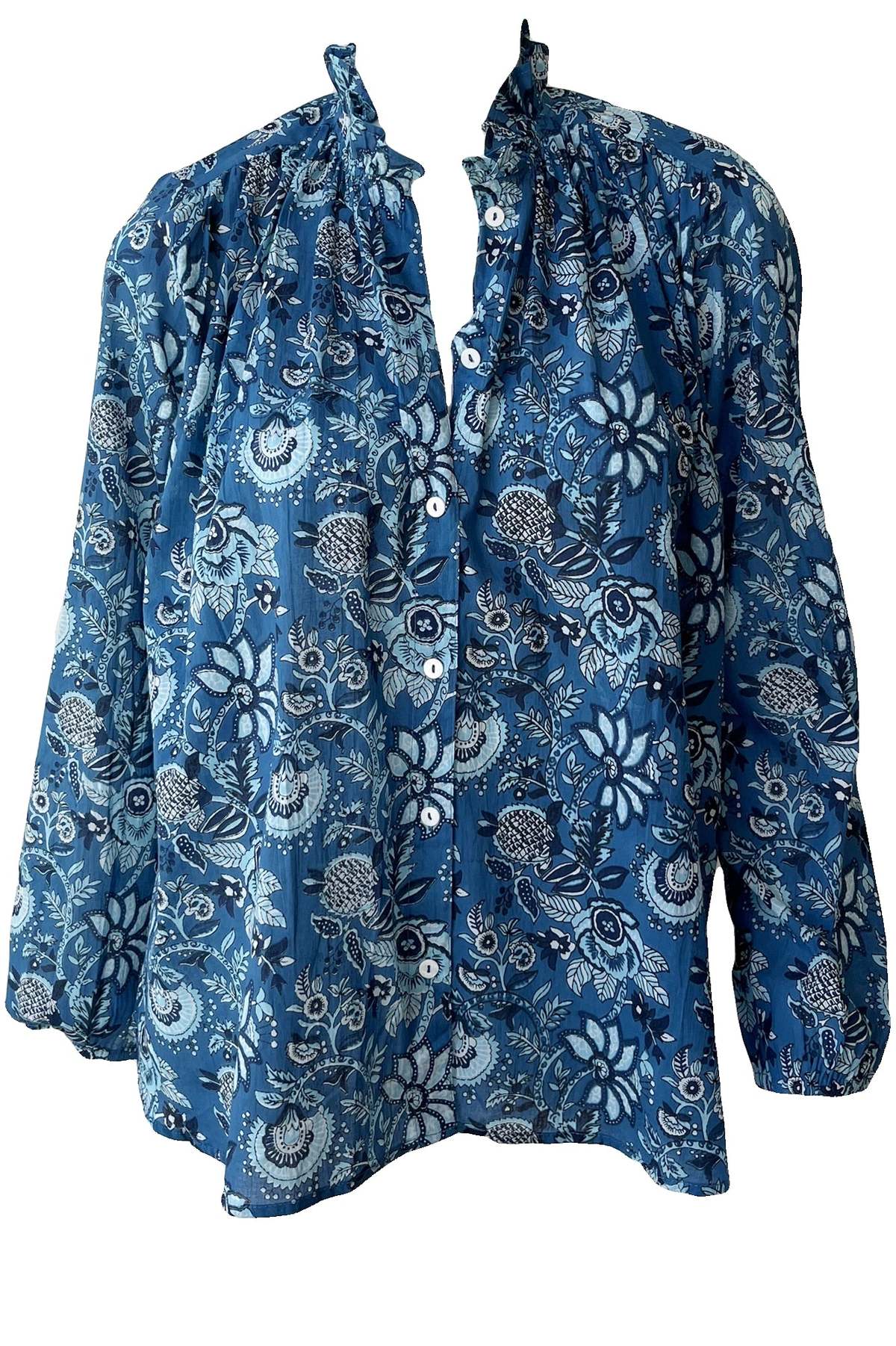 Bibiy. FRANCESCA BLOUSE BLUE BLOUSE FRANCESCA Bibiy. フリル BLUE