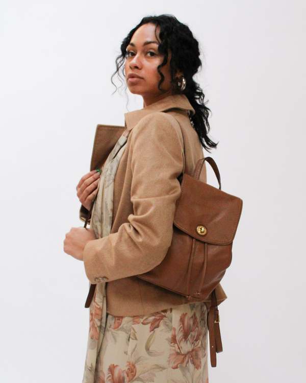 Coach Caramel Leather Backpack COACH® Outlet | Sprint Backpack In Signature Canvas main image 2
