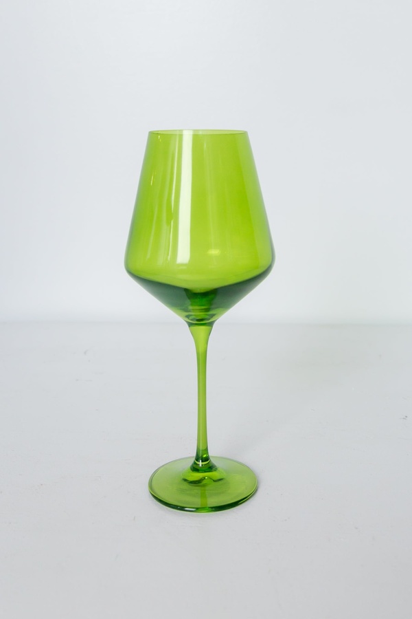 Estelle Colored Glass Wine Stemware Forest Green Garmentory