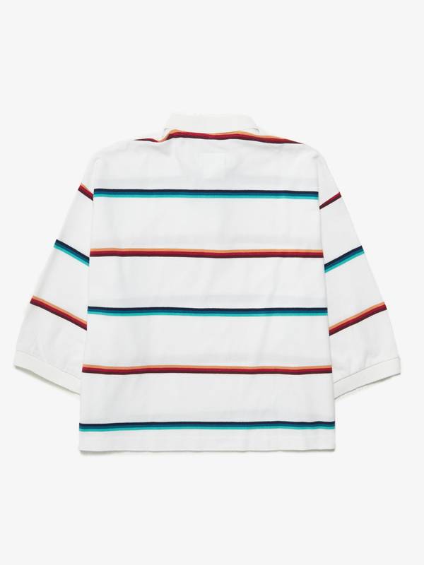 Doublet M Lines Printed Crocodile 3D Patch Oversized Cropped Polo