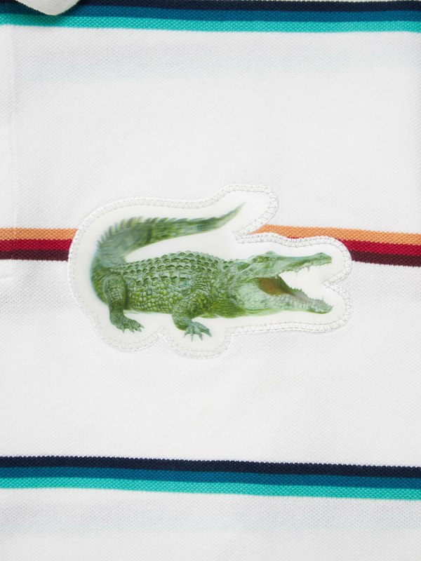 Doublet M Lines Printed Crocodile 3D Patch Oversized Cropped Polo