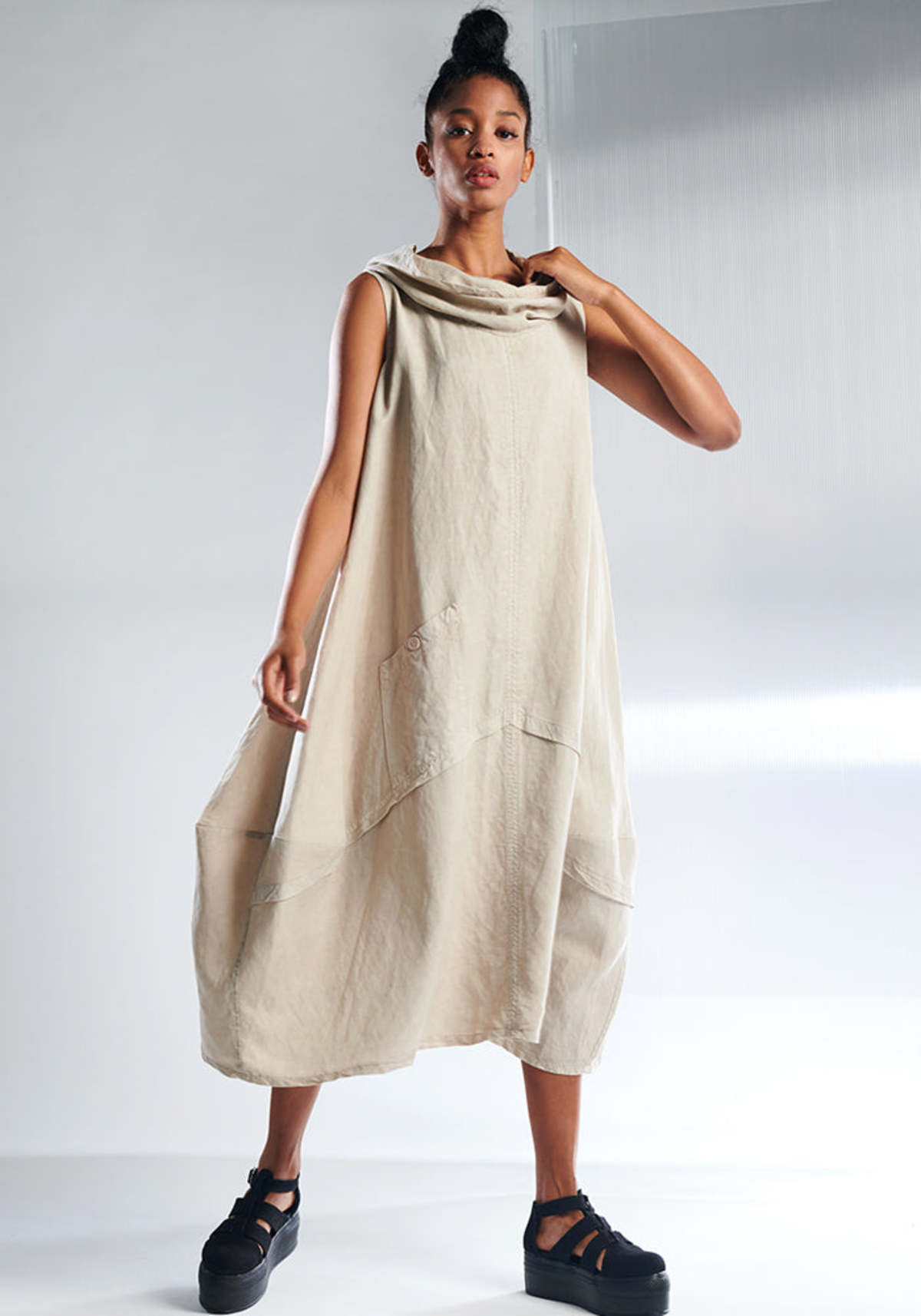 Lurdes Bergada Cowl Neck Sleeveless Bubble Dress | Garmentory Lurdes Bergada Cowl Neck Sleeveless Bubble Dress | Garmentory