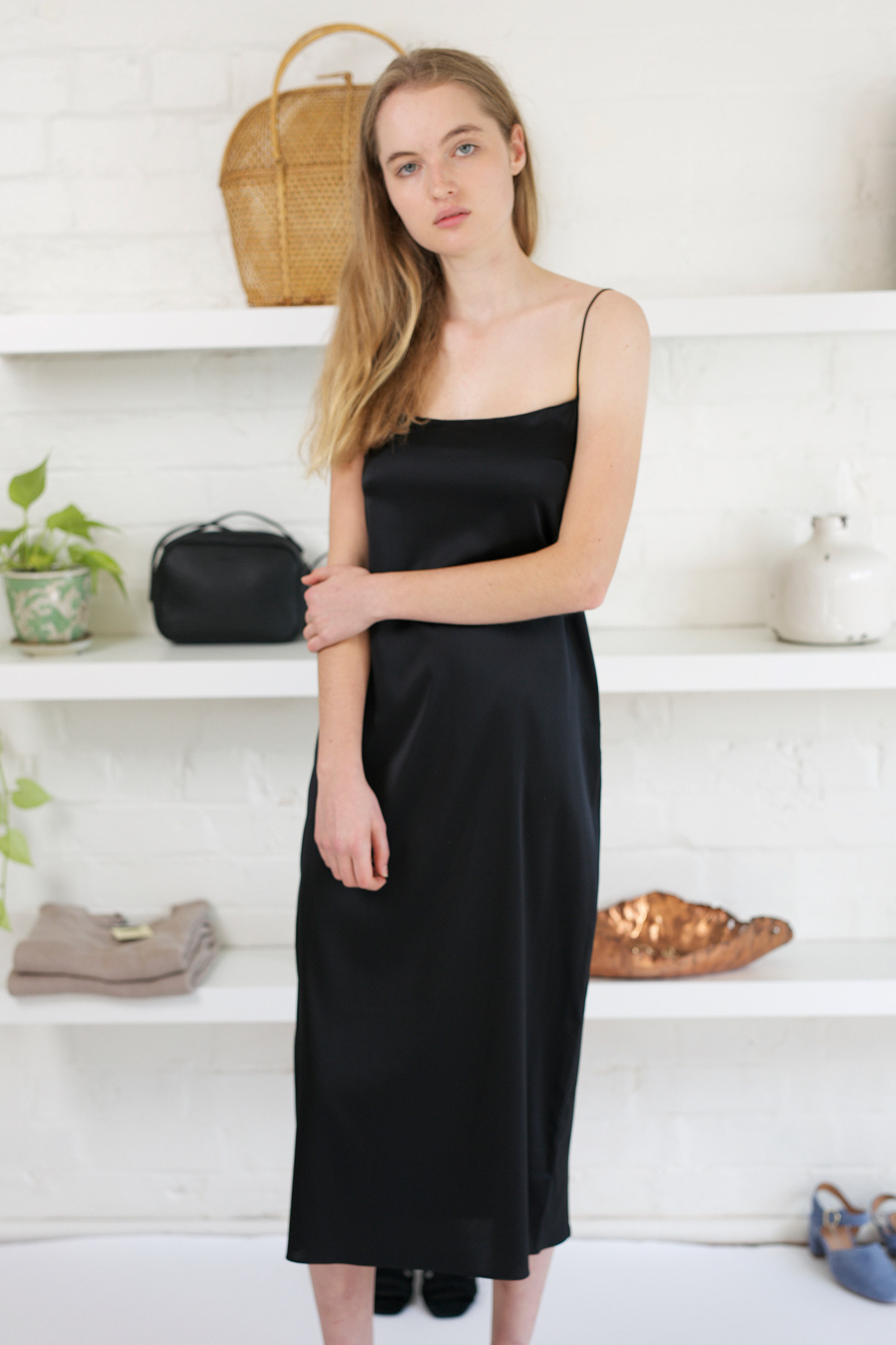Land of Women Silk Satin Circle Slip BLACK Garmentory