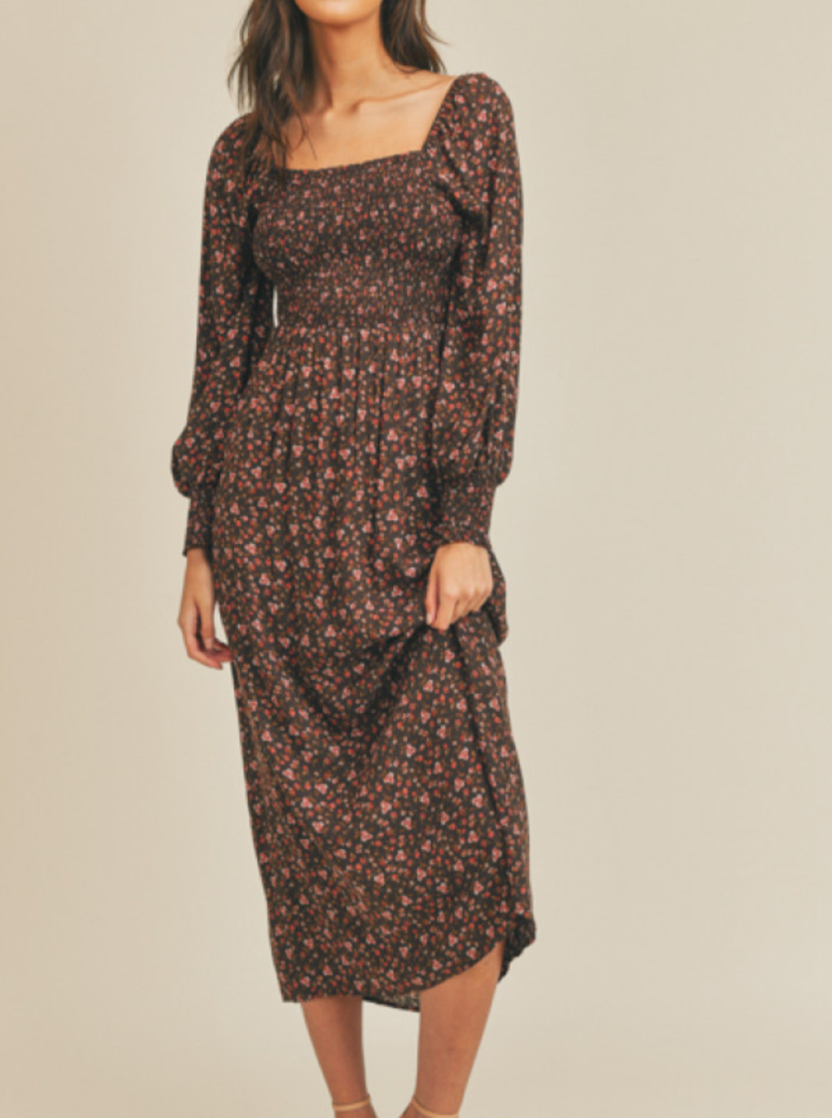 urban outfitters brown floral dress UO Chocolate Floral Print Maxi Dress