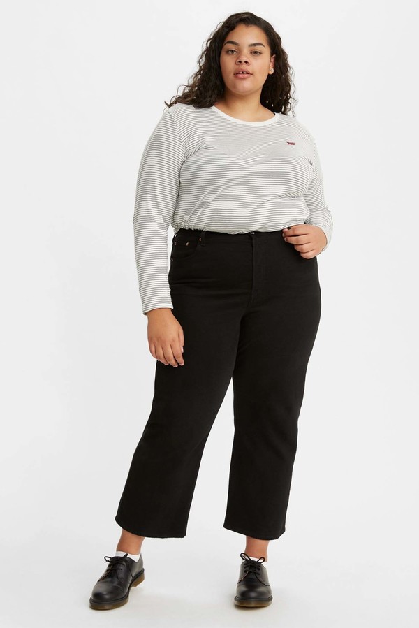 levi's ribcage straight ankle black sprout