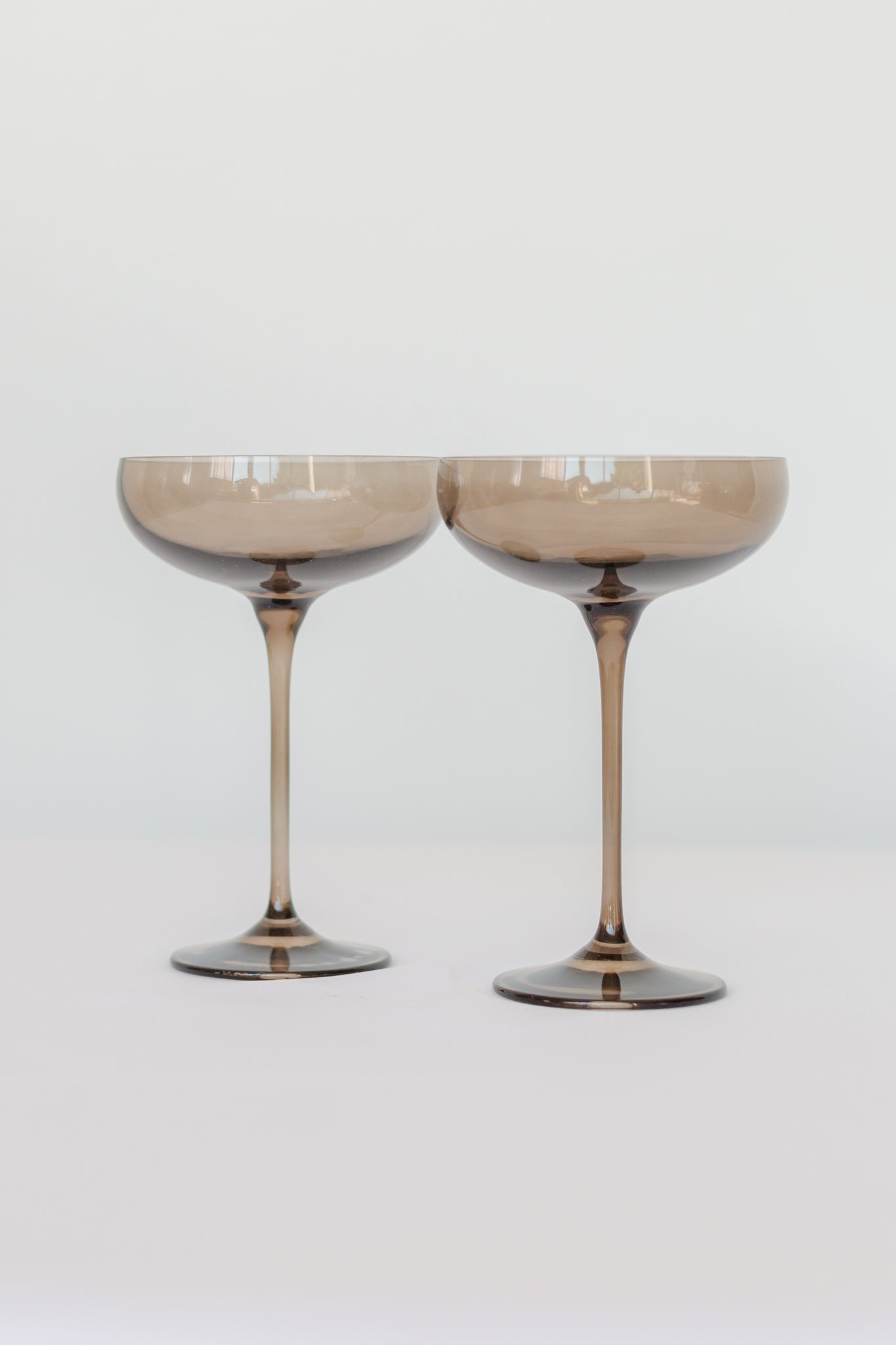 Estelle Colored Glass Coupe Glasses Grey Smoke Garmentory