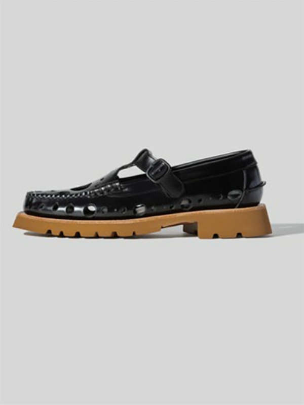 Hereu Alber Sport Perforated loafer Black/Beige Garmentory