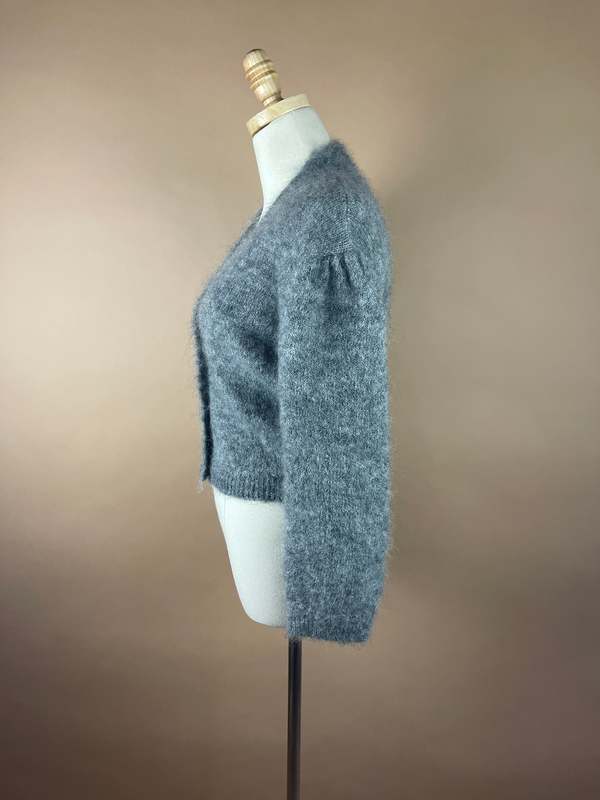 Vintage Revival Rouje Paris Nona Crop Cardigan - Grey | Garmentory