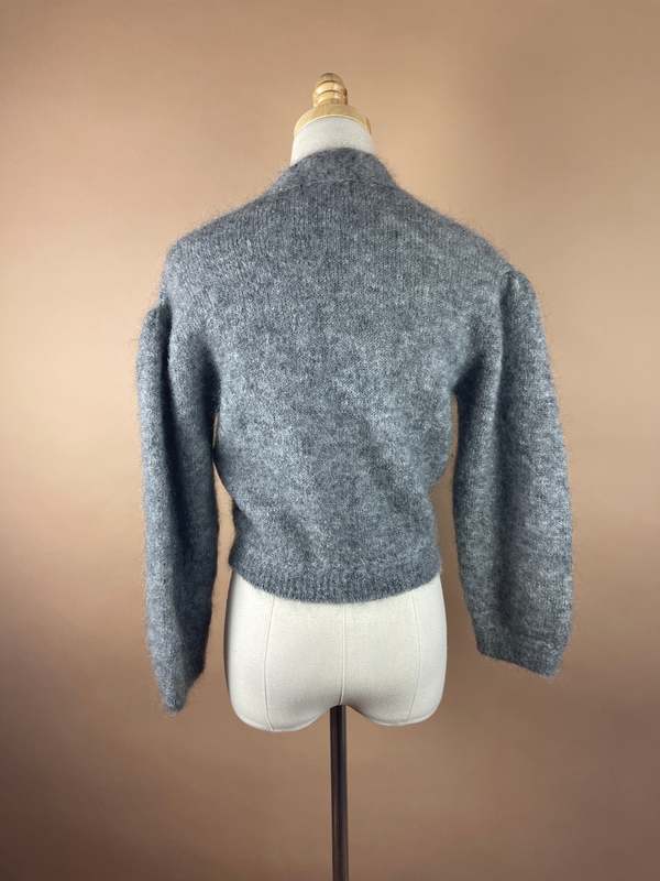 Vintage Revival Rouje Paris Nona Crop Cardigan - Grey | Garmentory