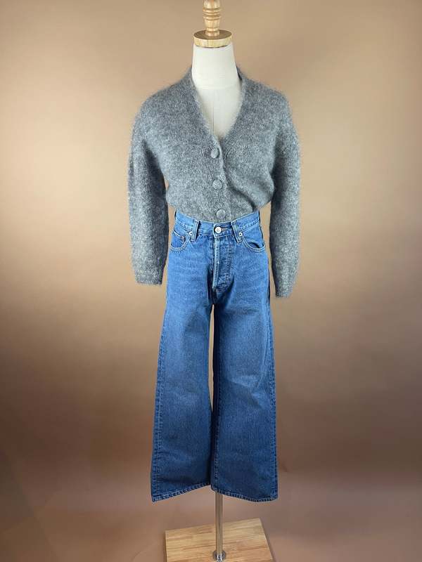 Vintage Revival Rouje Paris Nona Crop Cardigan - Grey | Garmentory