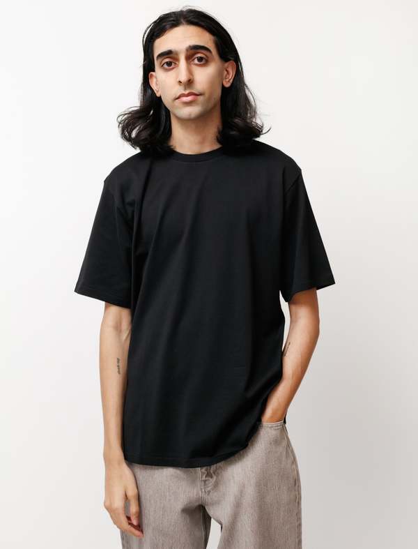 Auralee Luster Plaiting Tee - Black | Garmentory