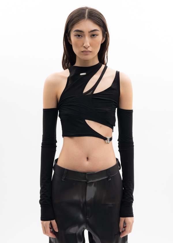 Heliot Emil DECONSTRUCTED Top - Black | Garmentory
