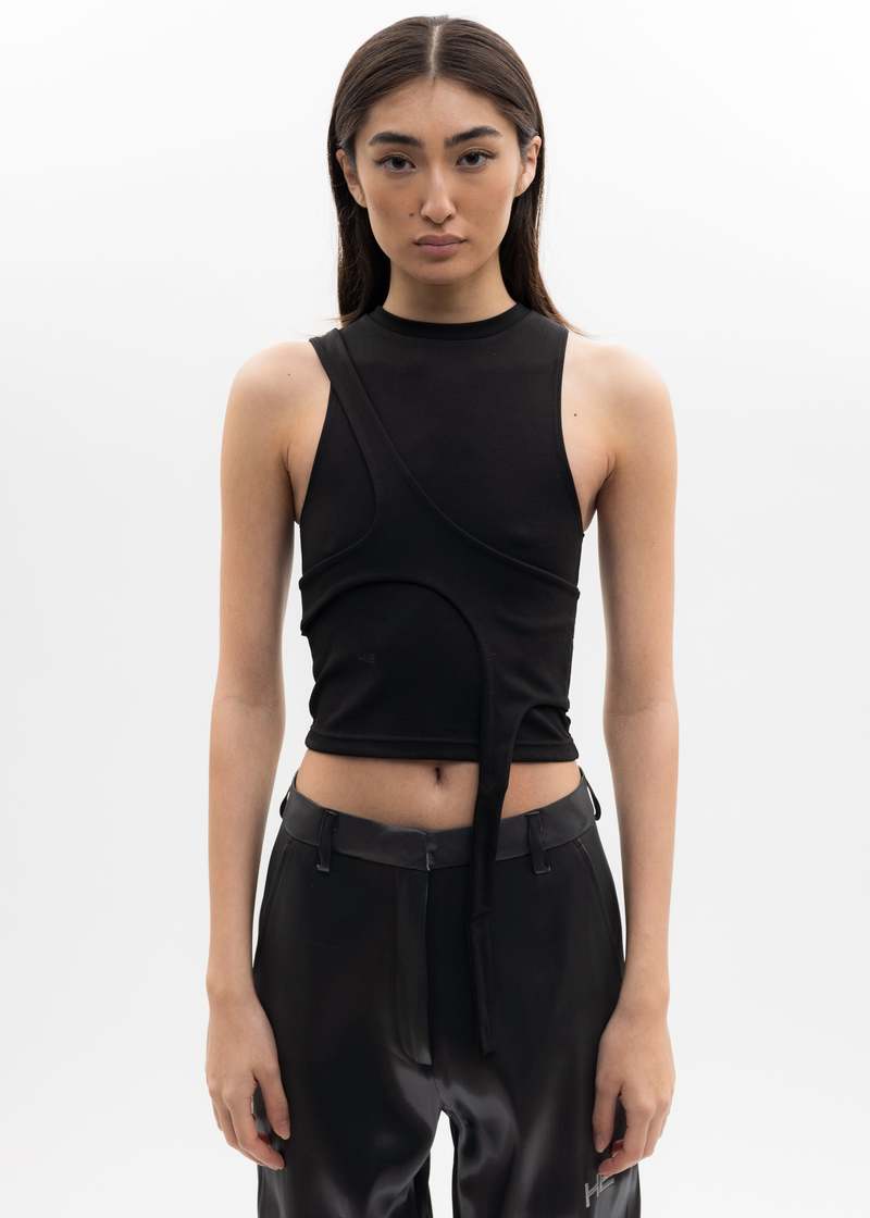 Heliot Emil Tight High Neck Tank Top - Black | Garmentory